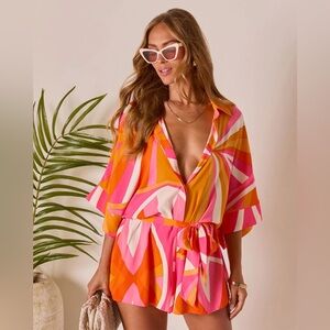 VICI Glow Hour Waist Tie Romper